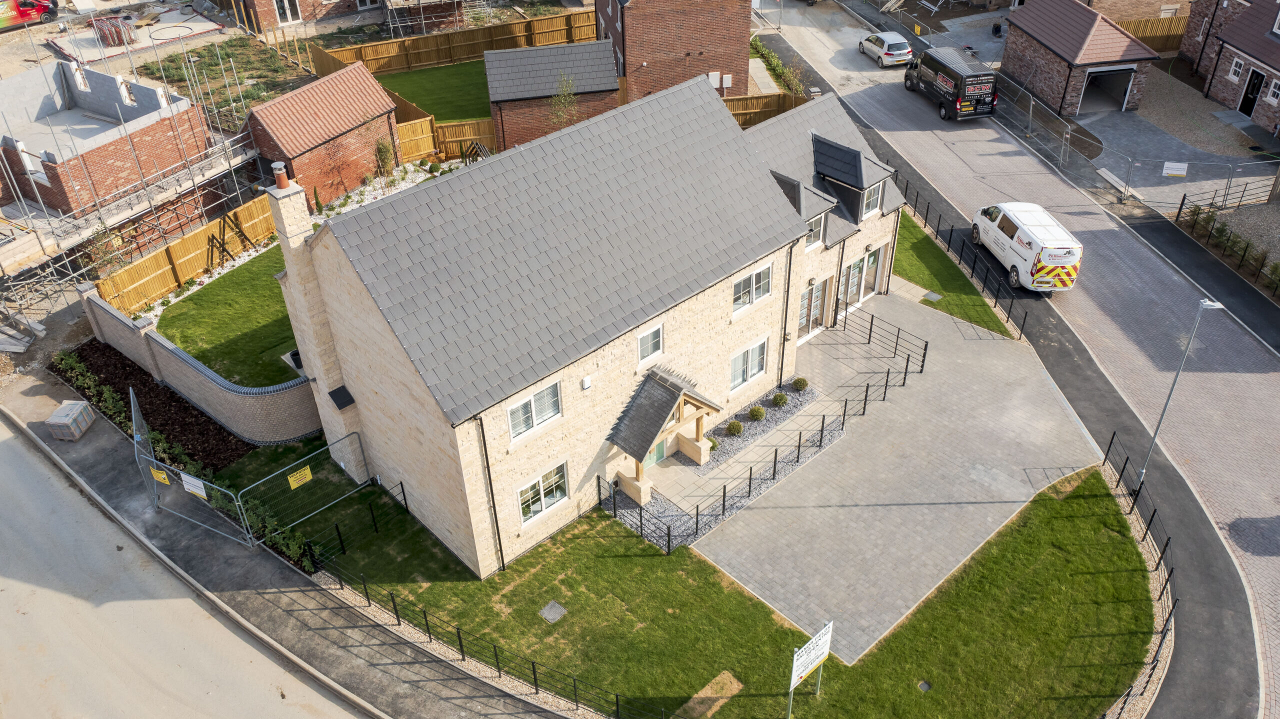 Manor Fields Washingborough Show Home Drone Front