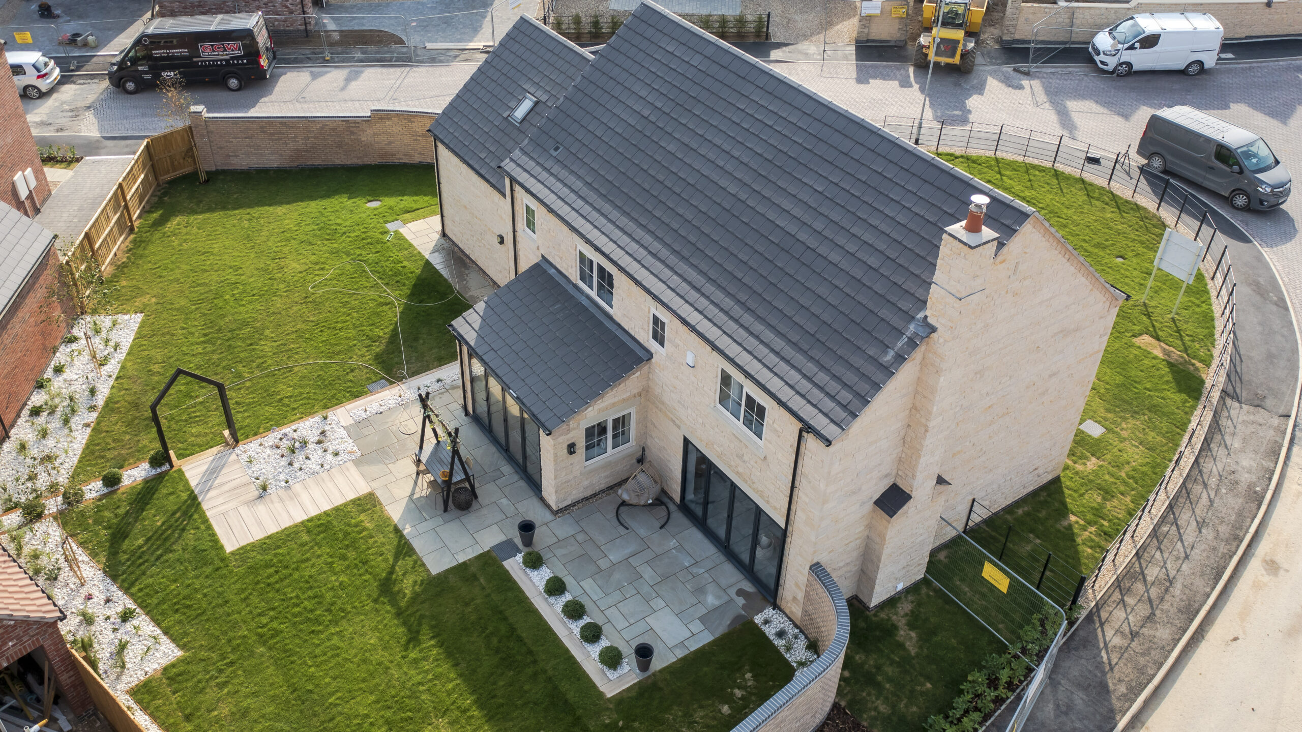 Manor Fields Washingborough Show Home Drone Rear Garden