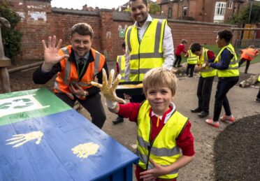 Children Learn Recycling Lindum Staff