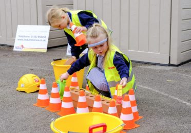 St Marys School Pupils Playing Construction Play Area