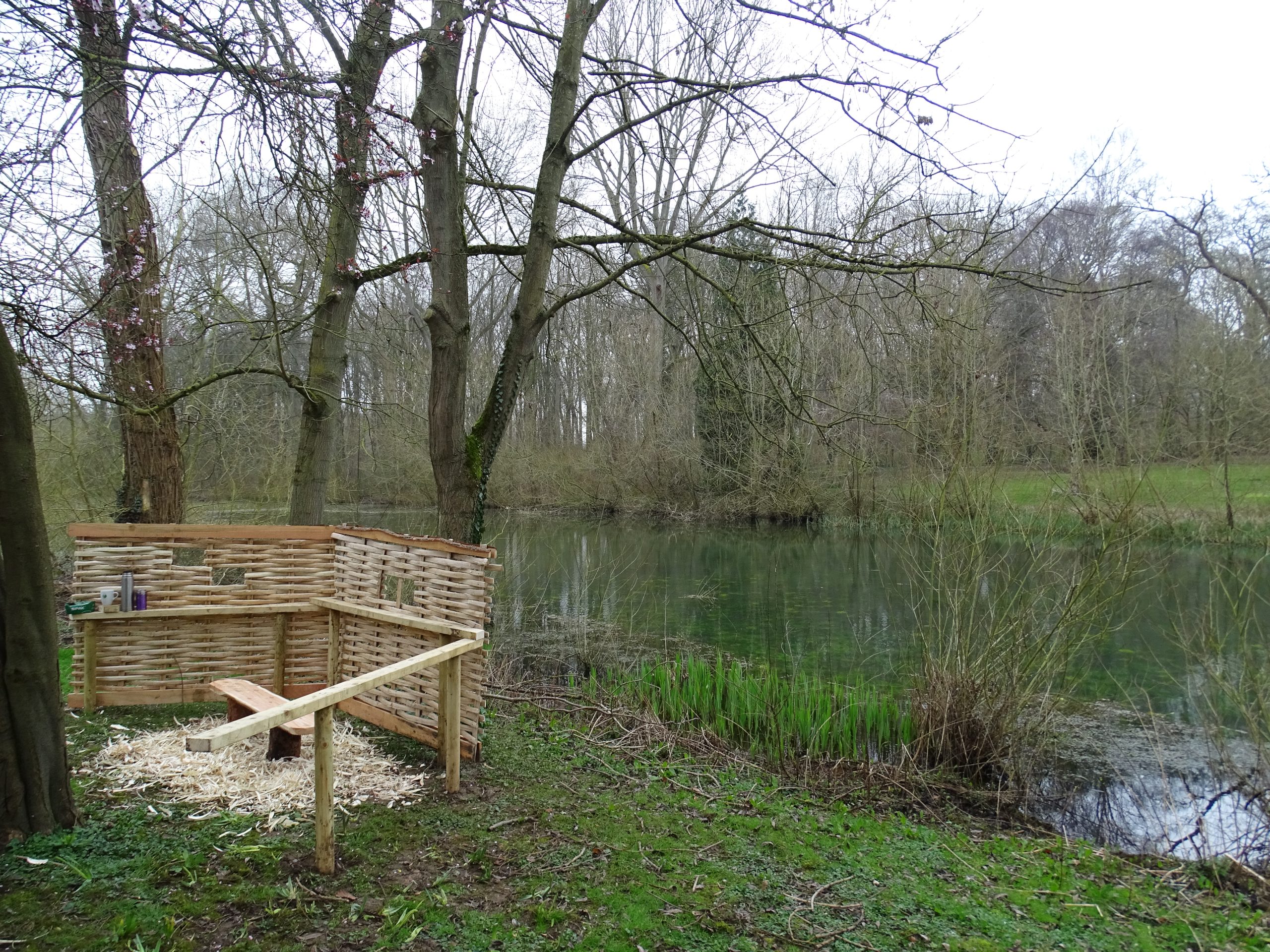 Outdoor Bird Viewing Point Over Pond