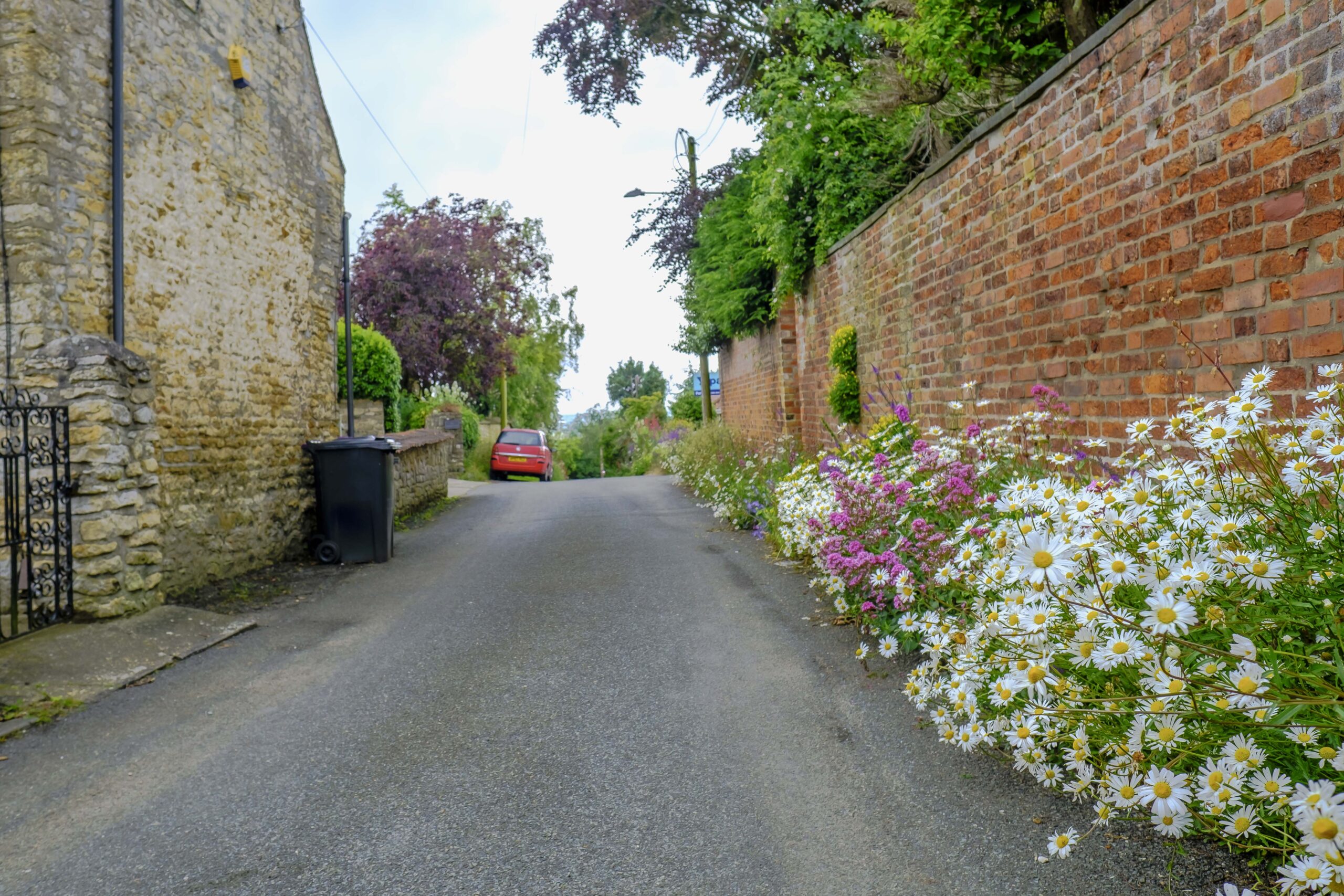Waddington Village street flowers buildings