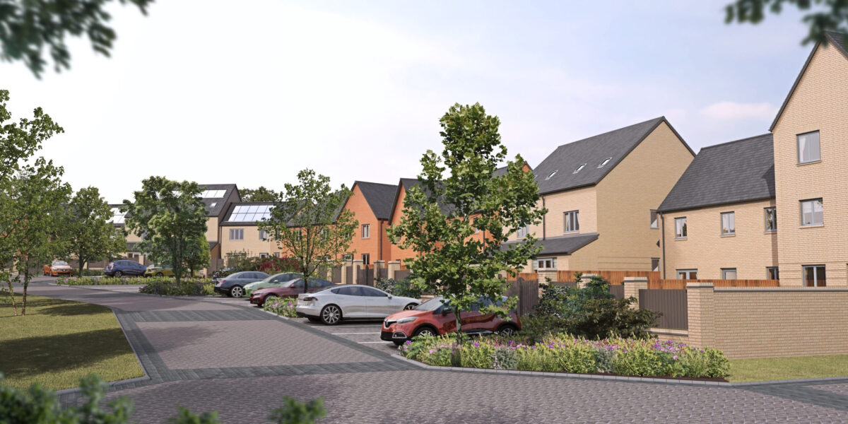 One at Charterholme street scene rear of homes