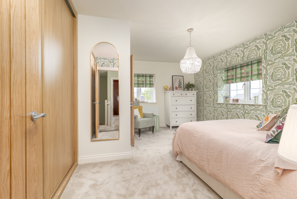 heath view show home master bedroom mirror view