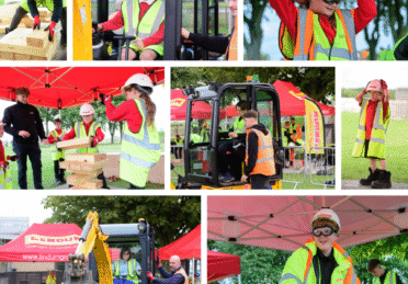 Collage of Children images in construction wear
