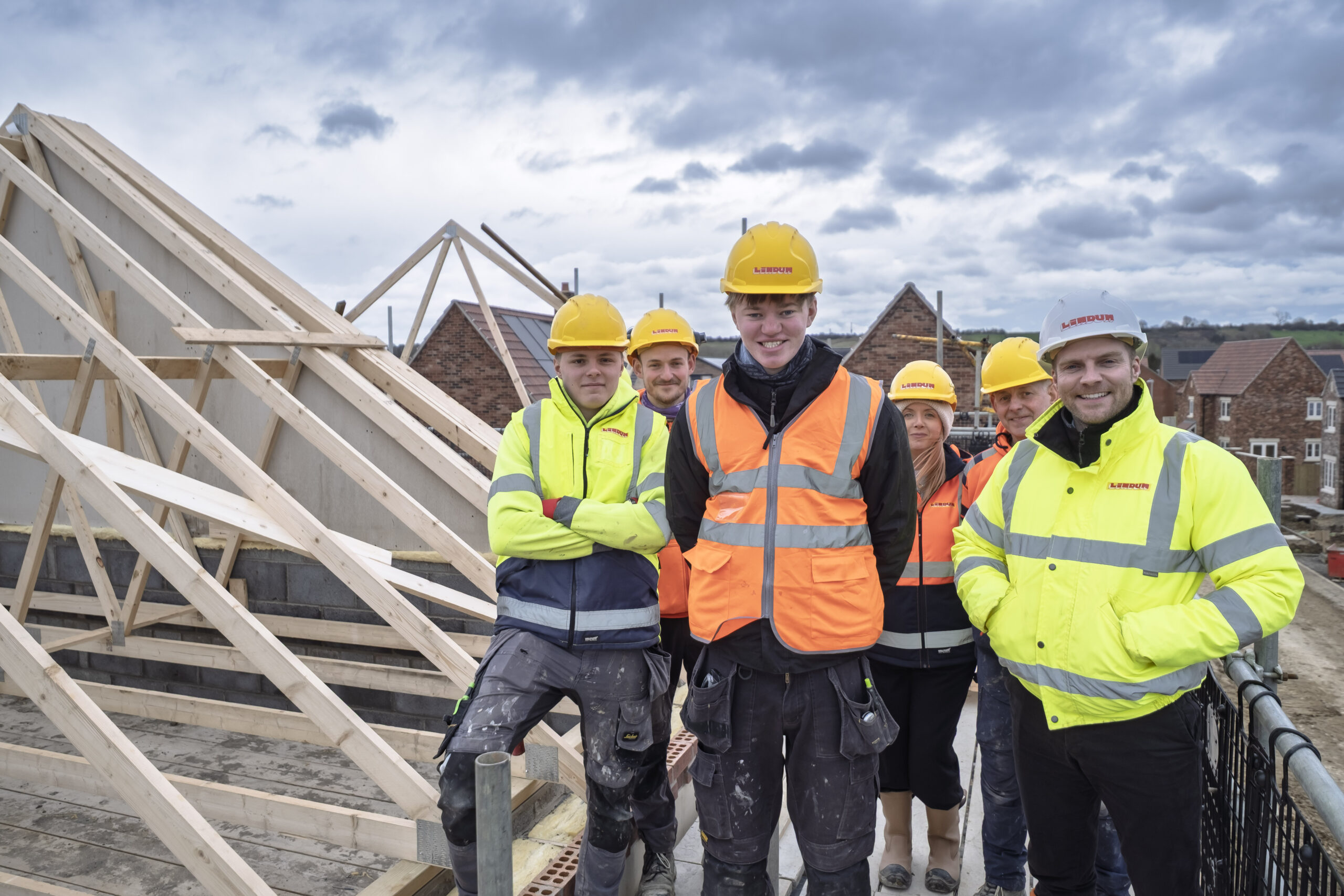 Apprentice Joiner Lindum staff on roof